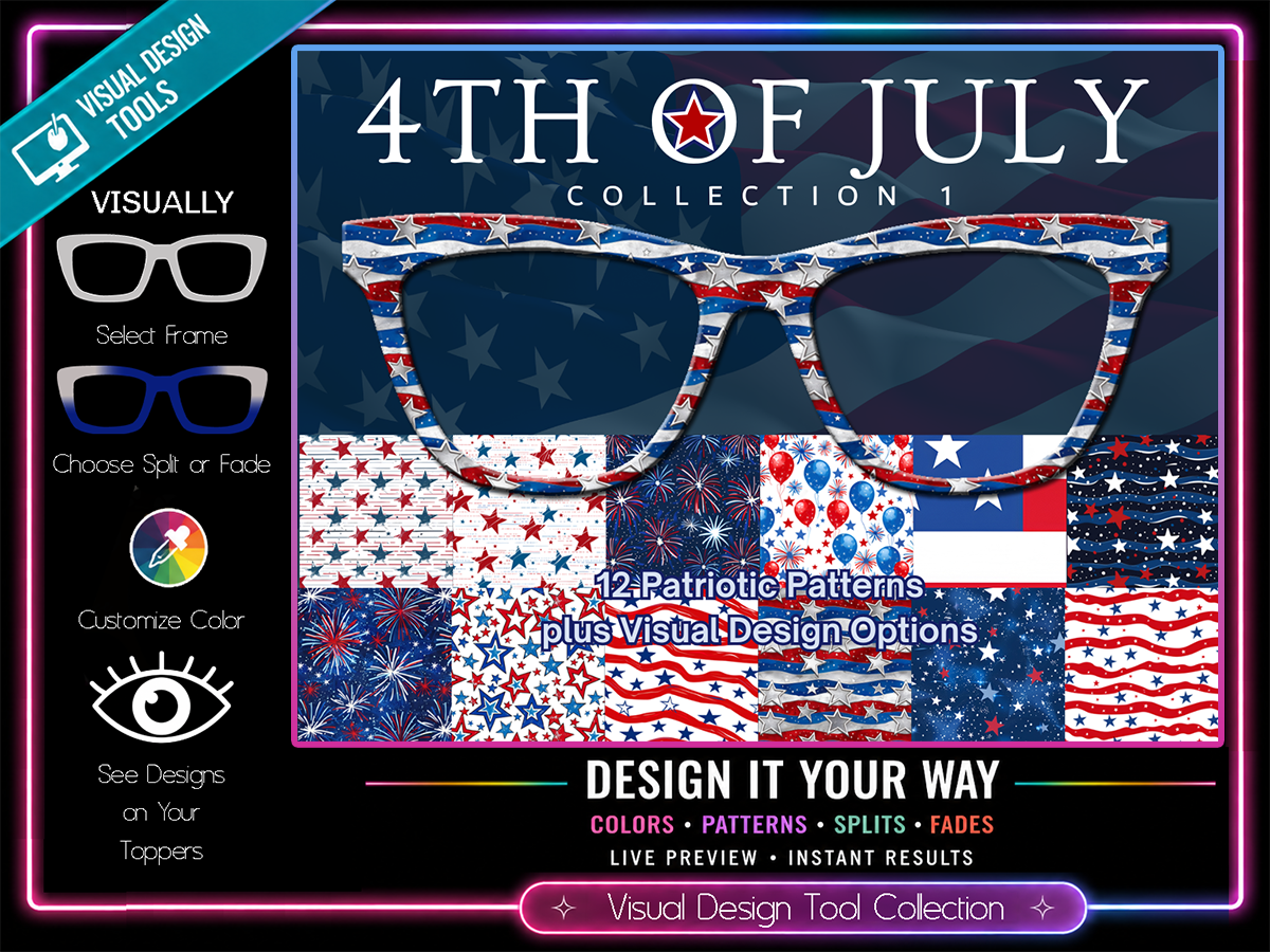 4th of July Collection #1 | Pair Eyewear Compatible | w/Visual Design Tools