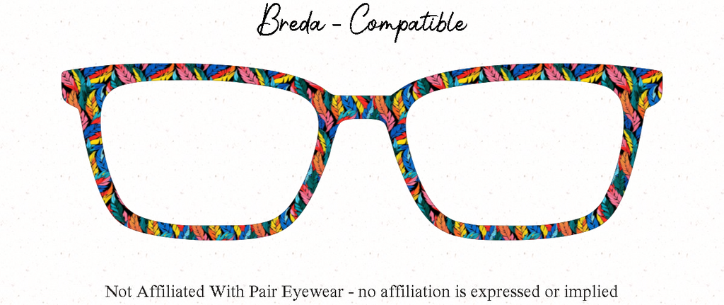 Colorful Feathers - 20 Pattern Options for Pair Eyewear w/Visual Design Tools