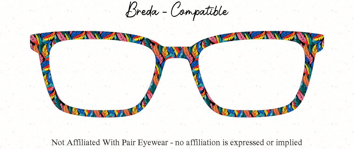 Colorful Feathers - 20 Pattern Options for Pair Eyewear w/Visual Design Tools