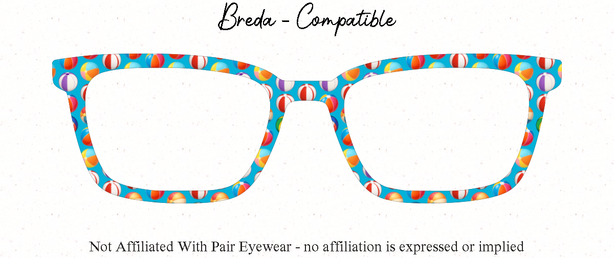 Beach Balls Magnetic Glasses Topper | All Metal Topper for Pair Eyewear | Summer Fun Pattern | Top Quality Metal