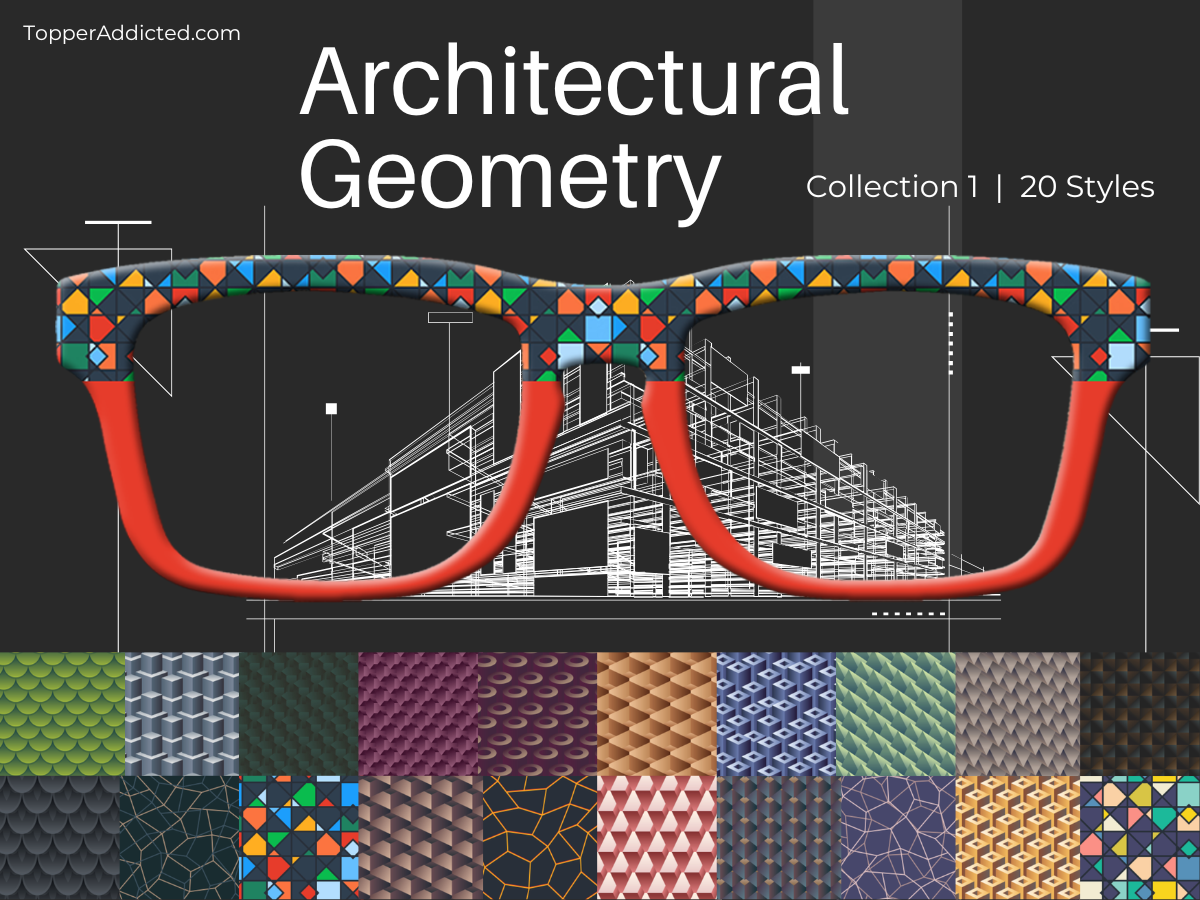 Architectural Geometry Collection #1 | 20 Patterns for Pair Eyewear | w/Visual Design Tools