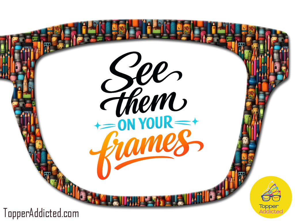 Artists Pencils and Paints | Magnetic Glasses Topper | All Metal Topper for Pair Eyewear | 8 Fade and Split Options to any color