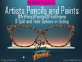 Artists Pencils and Paints | Magnetic Glasses Topper | All Metal Topper for Pair Eyewear | 8 Fade and Split Options to any color