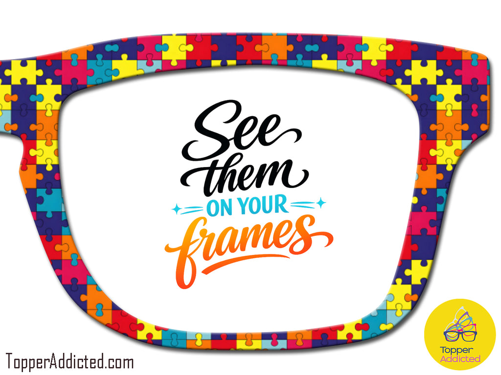 Autism Awareness 105 | Puzzle Pieces | Pair Eyewear Compatible | All Metal