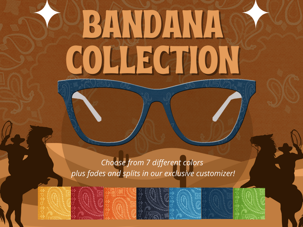Bandana Collection | Pair Eyewear Compatible Metal Toppers | w/ Visual Design Tools