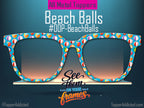 Beach Balls Magnetic Glasses Topper | All Metal Topper for Pair Eyewear | Summer Fun Pattern | Top Quality Metal