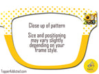 Bees & Gnomes Honey Yellow with Split for Pair Eyewear Compatible Metal Toppers