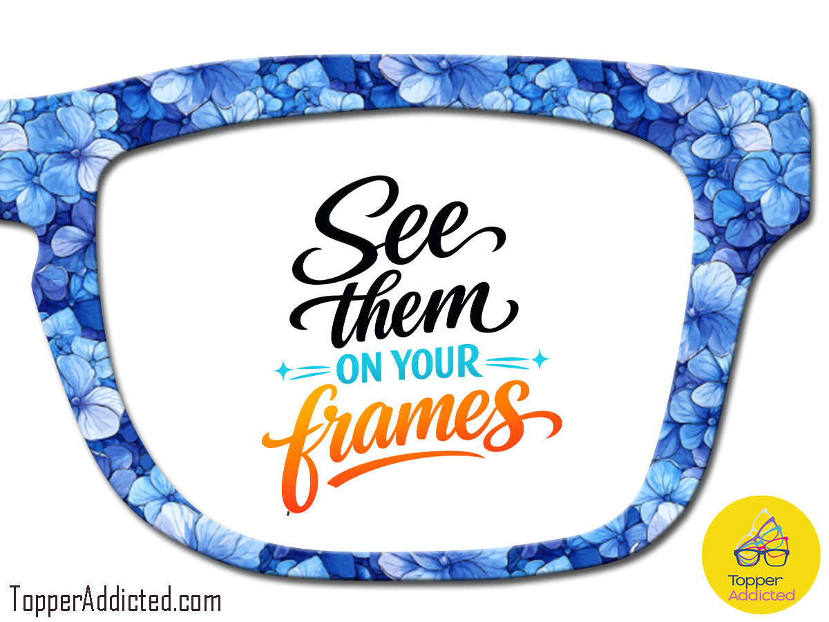 Blue Hydrangea Print| Magnetic Glasses Topper | All Metal Topper for Pair Eyewear | 8 Fade and Split Options to any color