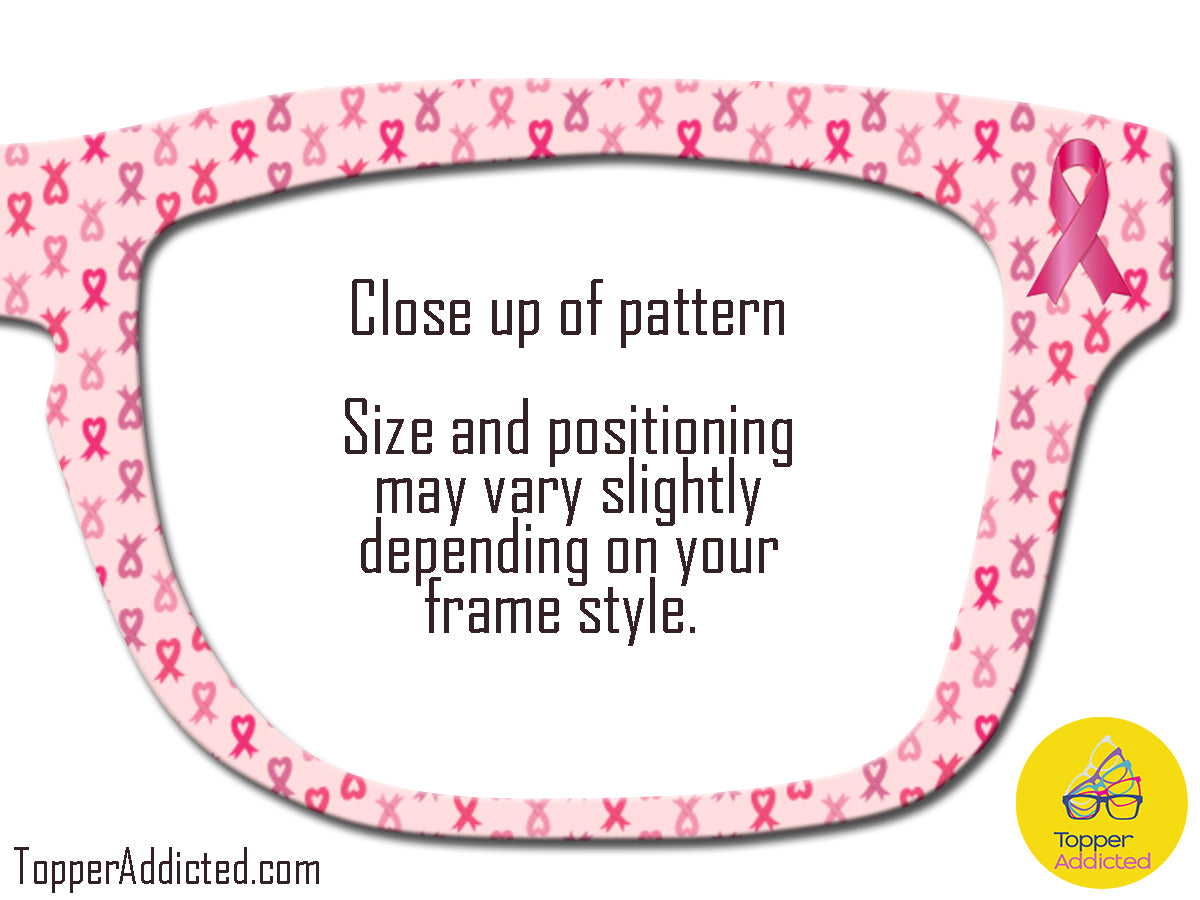 Pink Ribbon Breast Cancer Awareness | Pair Eyewear Compatible Magnetic Toppers | Metal Toppers