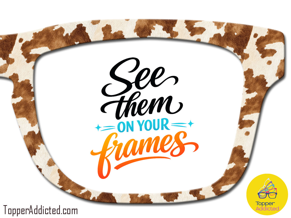 How Now Brown Cow - Brown Cowprint | Magnetic Glasses Topper | All Metal Topper for Pair Eyewear