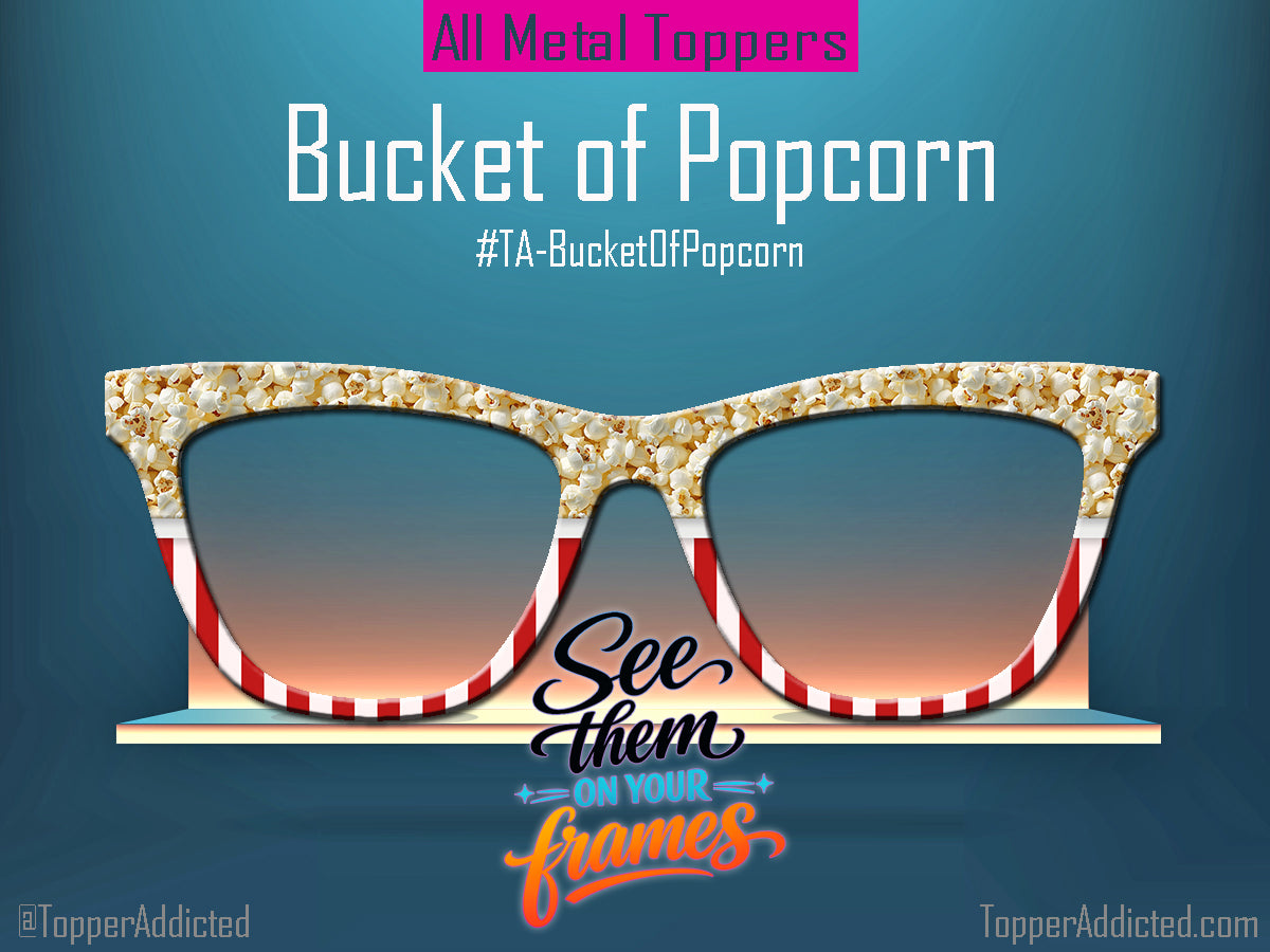 Movie Night Popcorn | Magnetic Glasses Topper | All Metal Topper for Pair Eyewear | 8 Fade and Split Options to any color