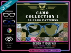 Camoflage Toppers | 20 Colorful Camo Options | w/ Visual Design Tools