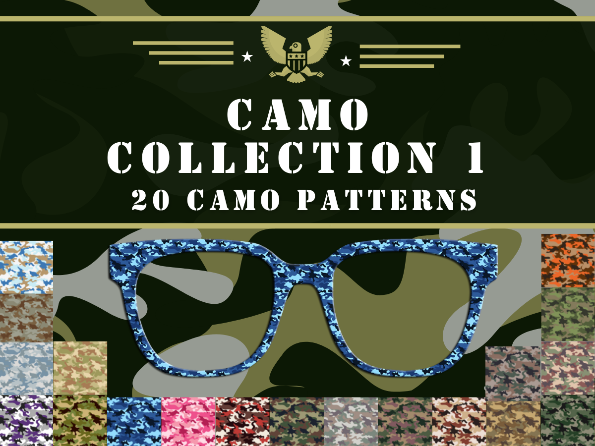 Camoflage Toppers | 20 Colorful Camo Options | w/ Visual Design Tools