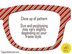 Candy Cane Printed Metal Toppers | Pair Eyewear Compatible Christmas Designs