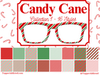 Collection of candy cane-themed products with a red border and 'Candy Cane Collection' text.