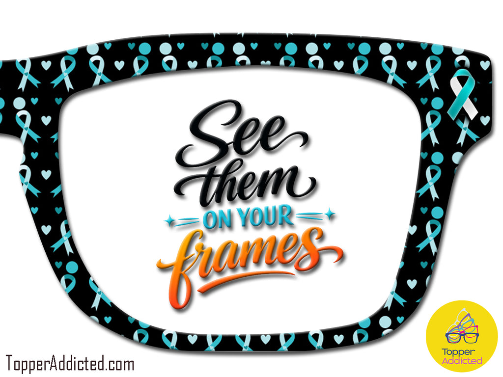 Cervical Cancer Awareness  | Magnetic Glasses Topper | All Metal Topper compatible with Pair Eyewear | 8 Fade and Split Options to any color