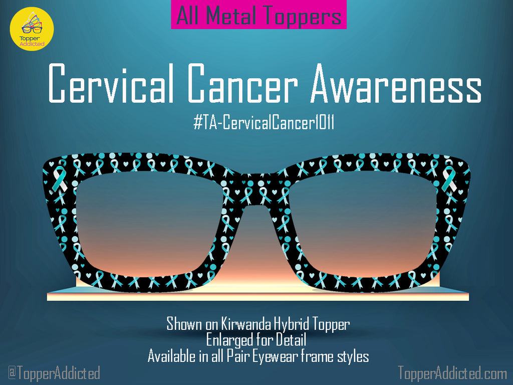 Cervical Cancer Awareness  | Magnetic Glasses Topper | All Metal Topper compatible with Pair Eyewear | 8 Fade and Split Options to any color