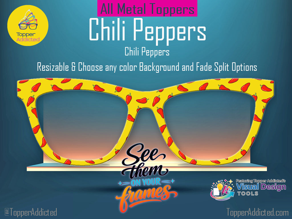 Red Hot Chili Peppers - Patterned all Metal Topper compatible with Pair Eyewear