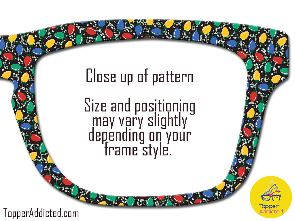 Christmas Lights Pattern Metal Toppers | Pair Eyewear Compatible Holiday Top Frames