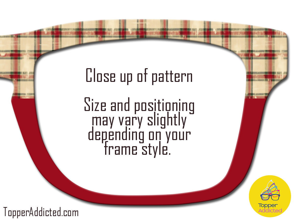 Christmas Classic Tartan/Plaid Magnetic Toppers for men or women. 3 variations - all Pair eyewear styles. Metal topper with fast shipping