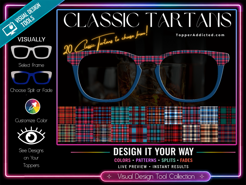 Classic Tartan (Plaid) Patterns | 20 Tartan Topper Options | w/ Visual Design Tools