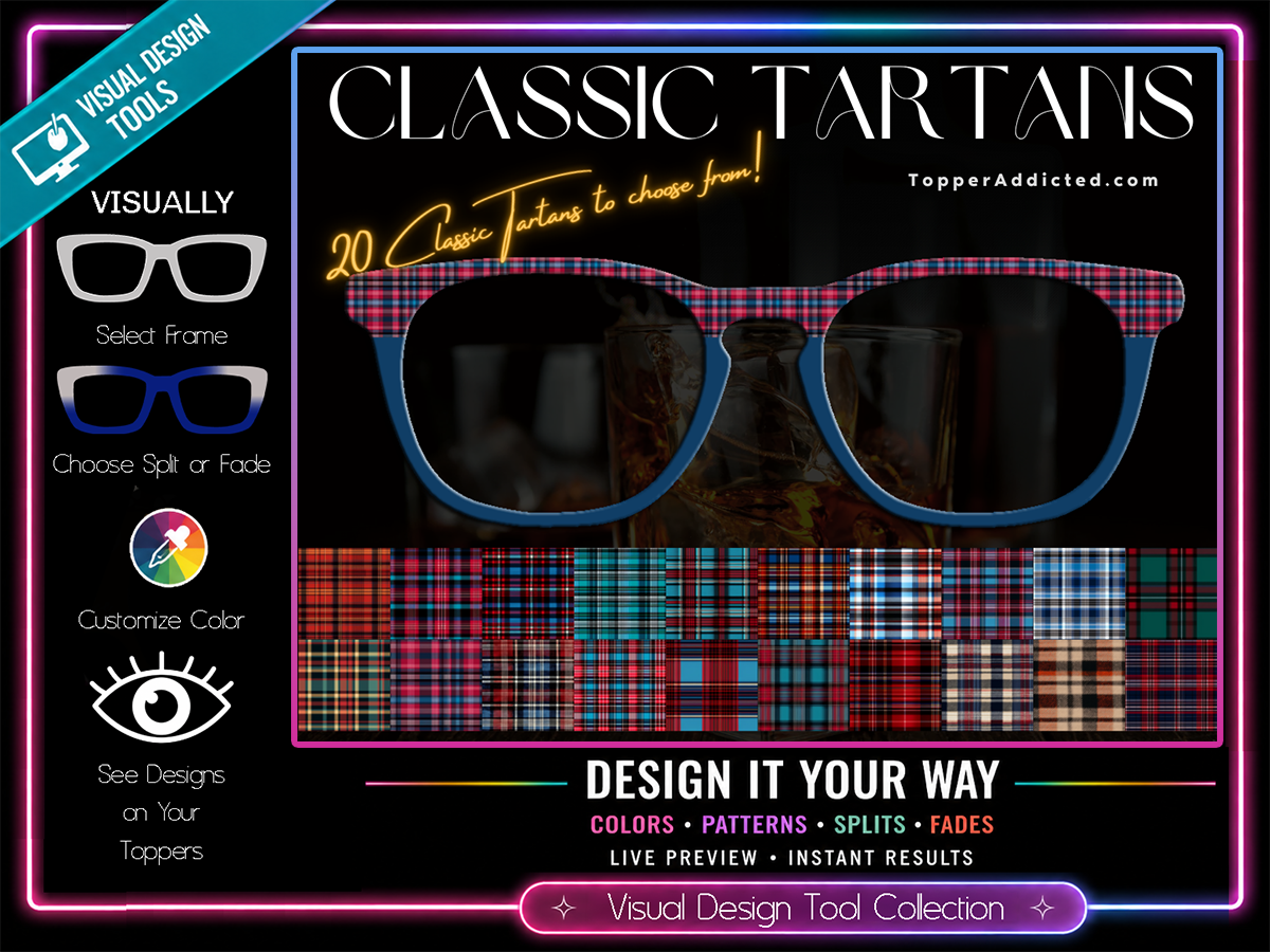 Classic Tartan (Plaid) Patterns | 20 Tartan Topper Options | w/ Visual Design Tools