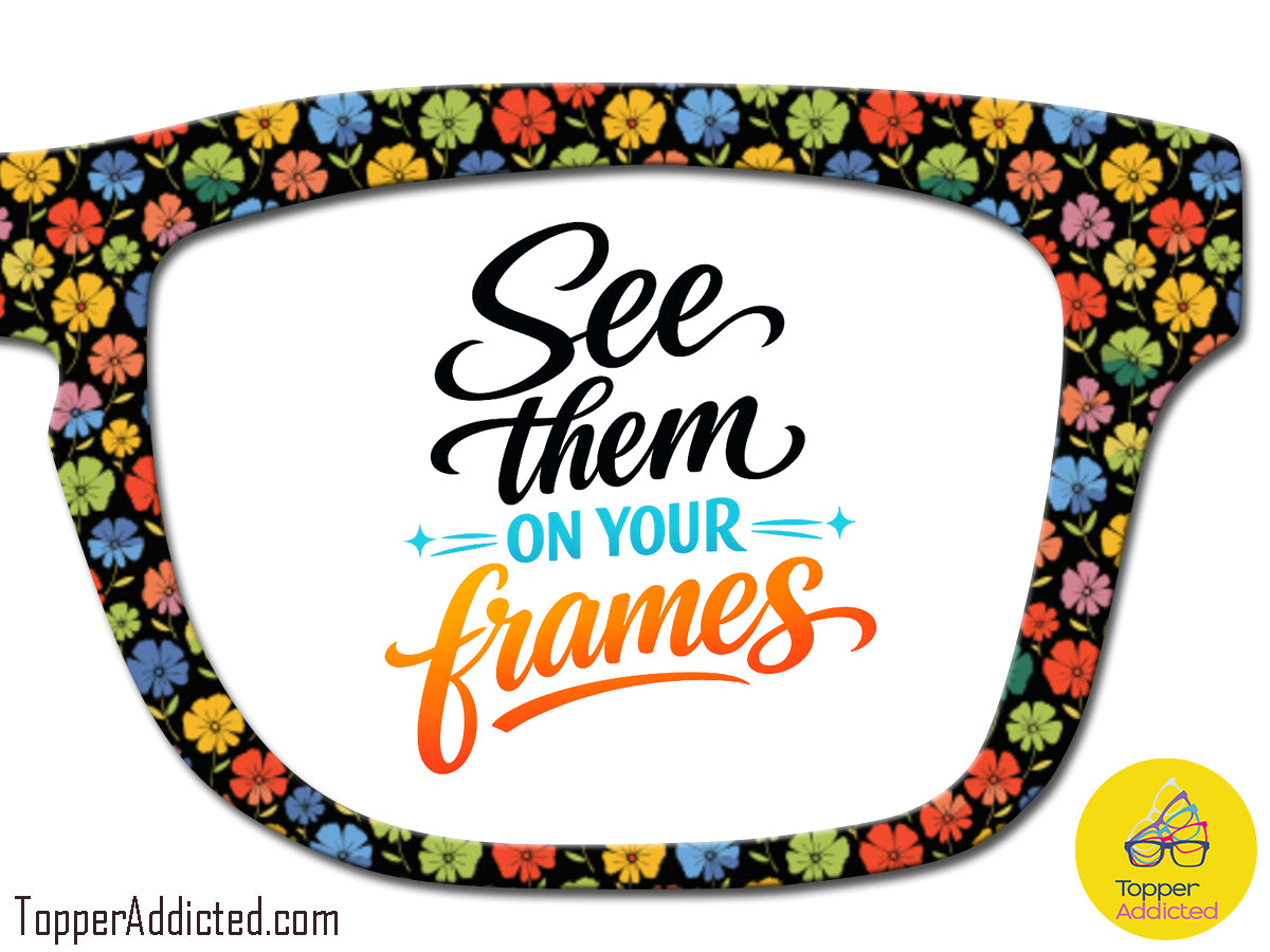 Hibiscus in Harmony - Rainbow Floral | Magnetic Glasses Topper | All Metal Topper for Pair Eyewear | 8 Fade and Split Options to any color