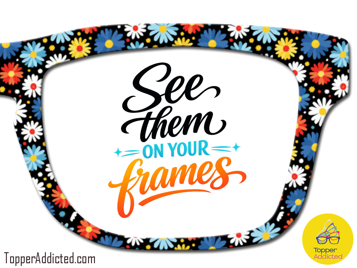 Blackout Daisies | Magnetic Glasses Topper | All Metal Topper for Pair Eyewear | 8 Fade and Split Options to any color