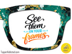 Artistic Green, Gold & Black Oil Paints | Magnetic Glasses Topper | All Metal Topper for Pair Eyewear | 8 Fade and Split Options to any color