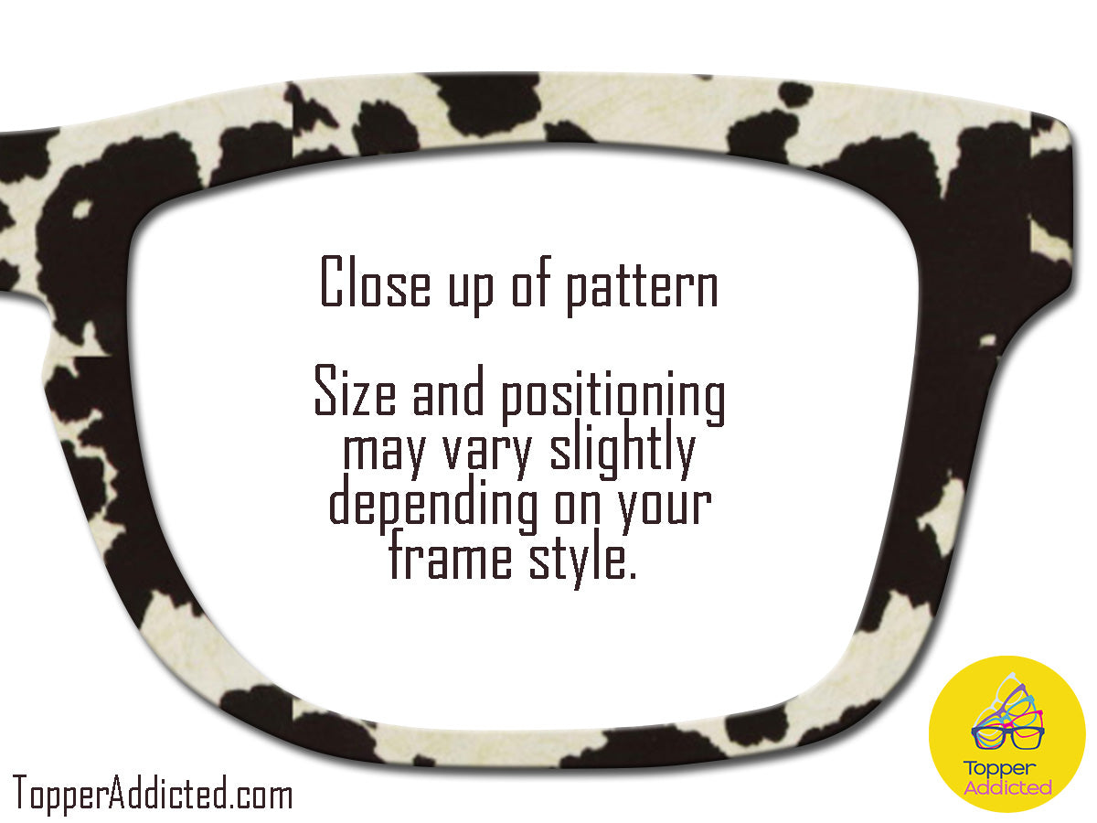 Black and White Cow Print Metal Magnetic Topper for Pair Eyewear available in metal with Super Fast Delivery from the USA