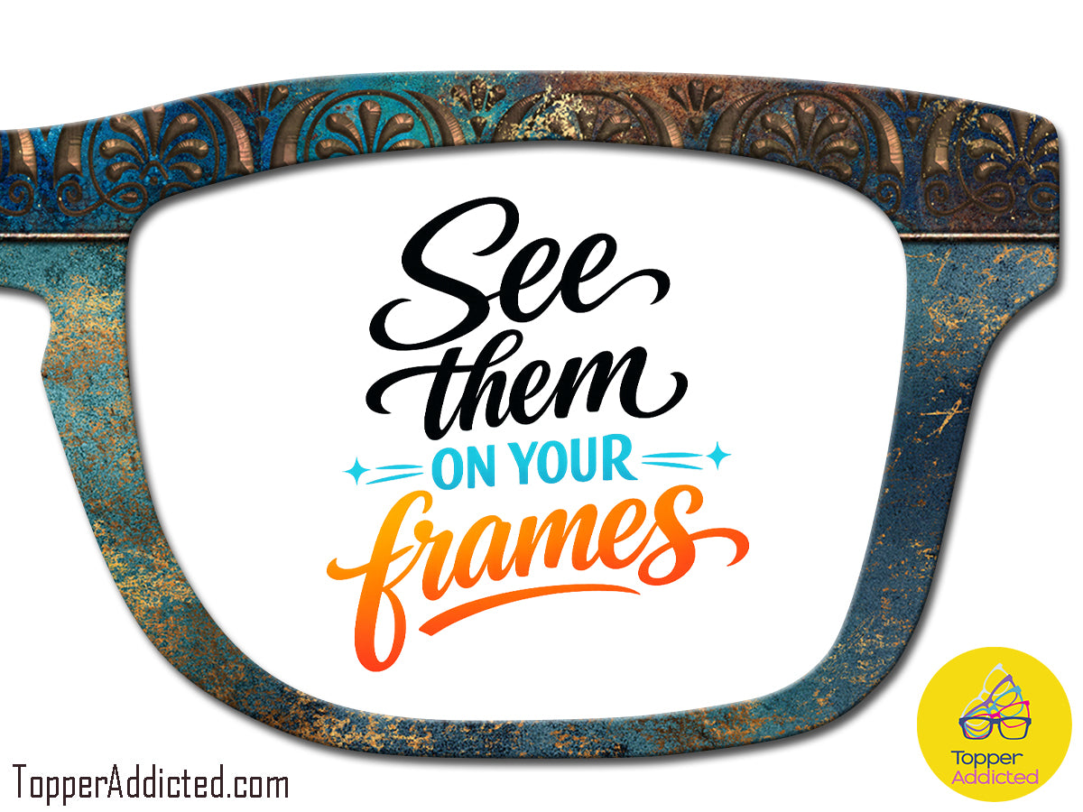Distressed Copper Patina Print | Metal Toppers | Compatible w/Pair Eyewear