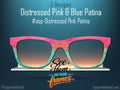 Pink & Blue Distressed Copper Patina Print | Magnetic Glasses Topper | All Metal Topper for Pair Eyewear | 8 Fade and Split Options to any color