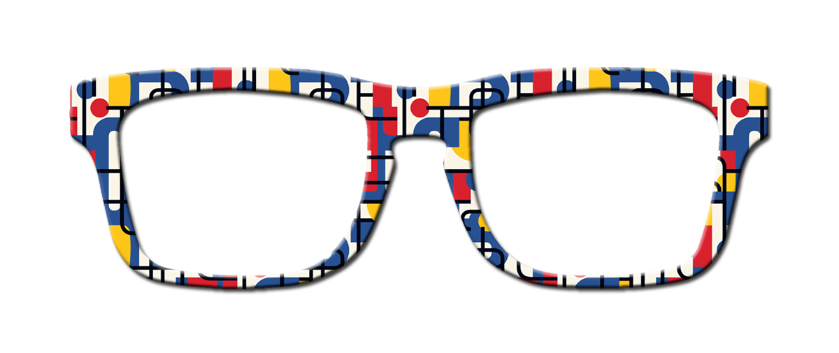 Mondrian Modern Art Collection Compatible with Pair Eyewear w/Visual Design Tools