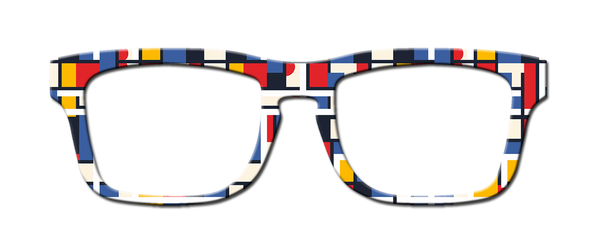 Mondrian Modern Art Collection Compatible with Pair Eyewear w/Visual Design Tools