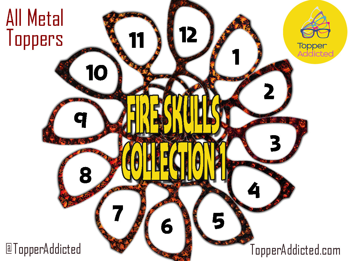 Fire Skulls Toppers for Pair Eyewear w/Visual Design Tools