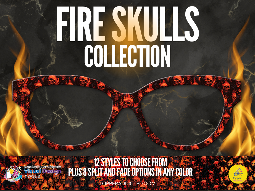 Fire Skulls Toppers for Pair Eyewear w/Visual Design Tools