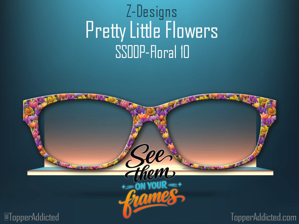 Bright Floral Spring Design | Magnetic Glasses Topper | All Metal Topper for Pair Eyewear | 8 Fade and Split Options to any color