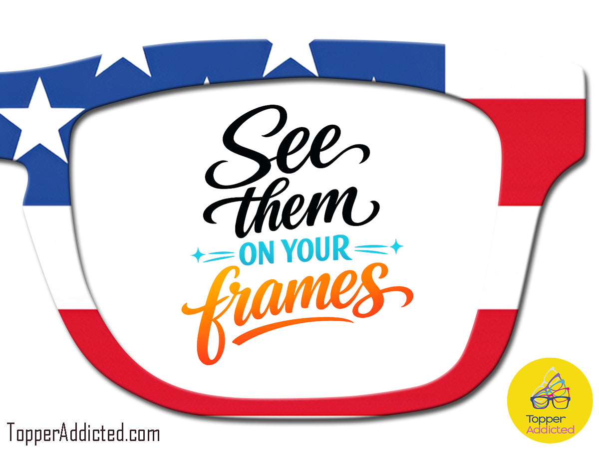 Bold Stripes, Bright Stars | Clean USA Flag Metal Topper | Compatible with Pair Eyewear