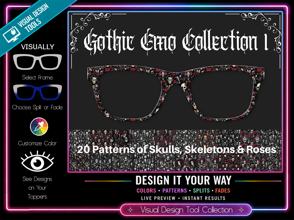 Gothic - Emo | 20 Goth Options for Pair Eyewear | w/ Visual Design Tools