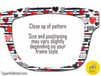 Heart Strings Valentines Day - Pair Eyewear Compatible Magnetic Toppers - Top Frames in Metal Toppers with fast shipping from Texas