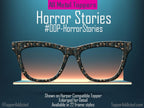 Horror Stories Metal Topper | Skulls & Books Magnetic Eyewear Topper | Fits All Pair Eyewear Frames | Goth Toppers - Spooky fast shipping