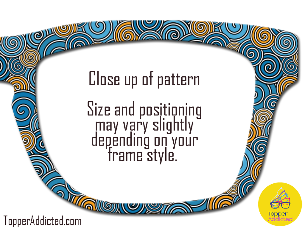 Hypnotic Stares Swirl Patterned Magnetic Accessory for Pair Eyewear on Metal. Bold and colorful Pair Compatible Topper.