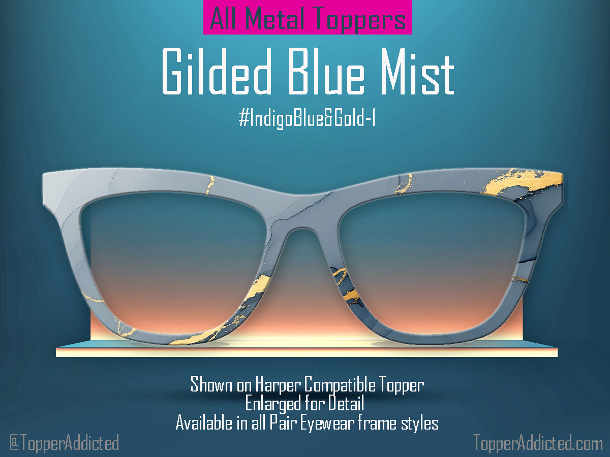 Indigo Blue Alcohol Ink and Gold #1 | Pair Eyewear Compatible | w/Visual Design Tools