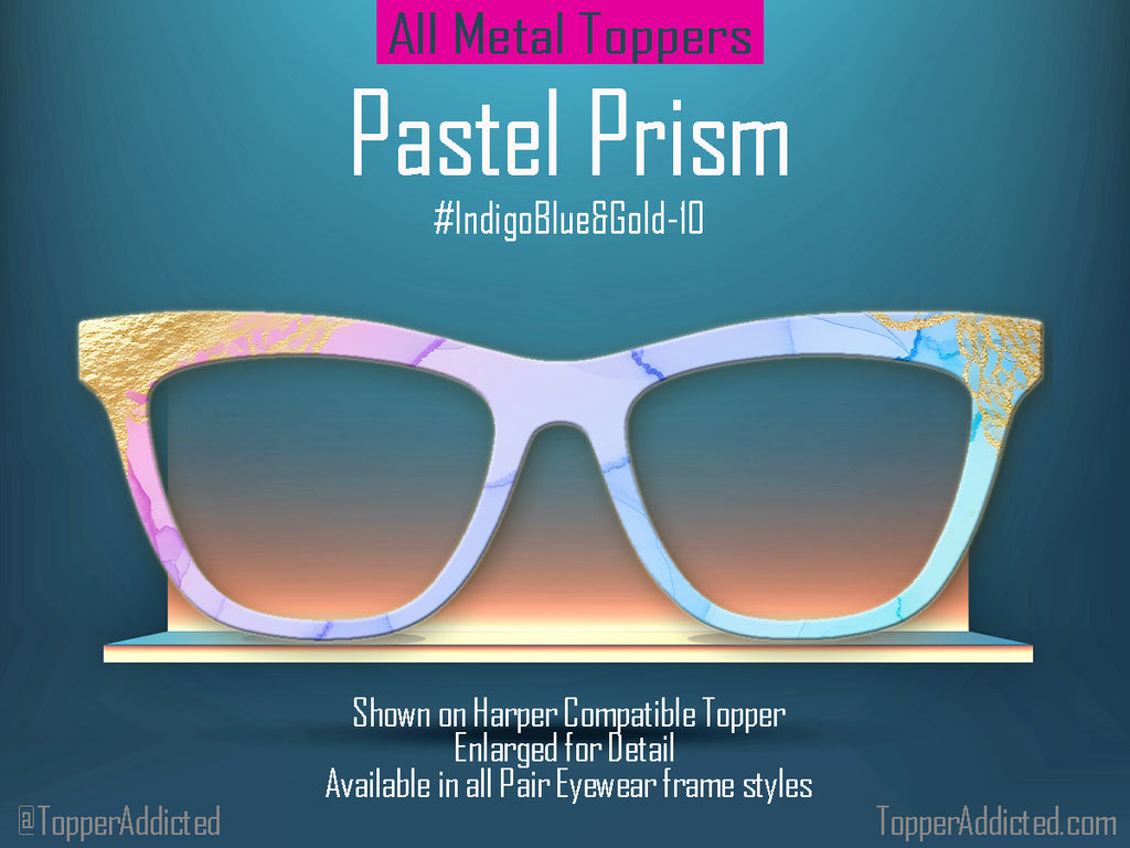 Indigo Blue Alcohol Ink and Gold #1 | Pair Eyewear Compatible | w/Visual Design Tools