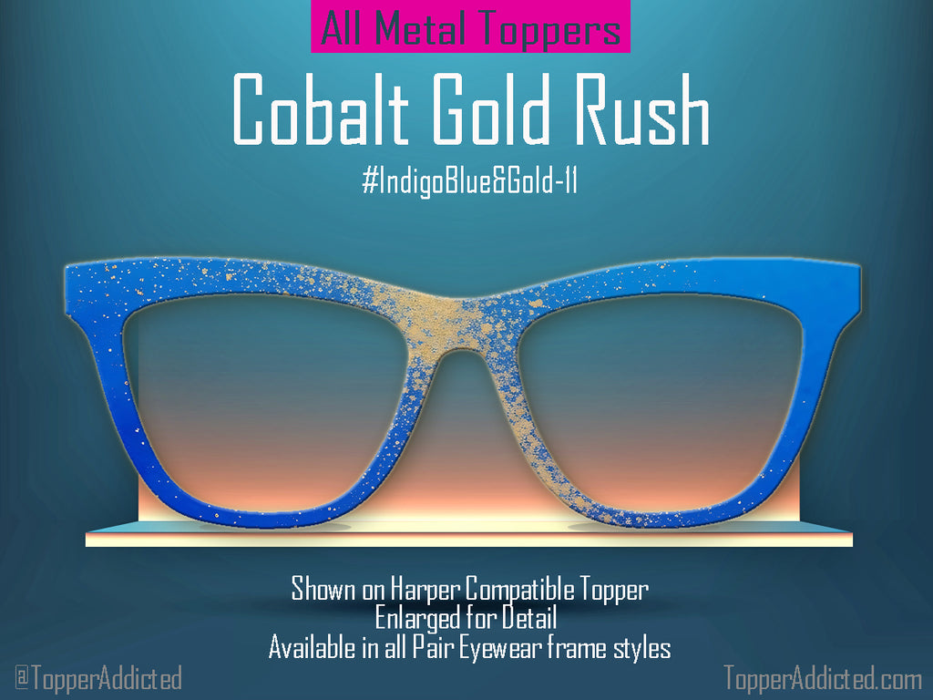 Indigo Blue Alcohol Ink and Gold #1 | Pair Eyewear Compatible | w/Visual Design Tools