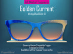Indigo Blue Alcohol Ink and Gold #1 | Pair Eyewear Compatible | w/Visual Design Tools