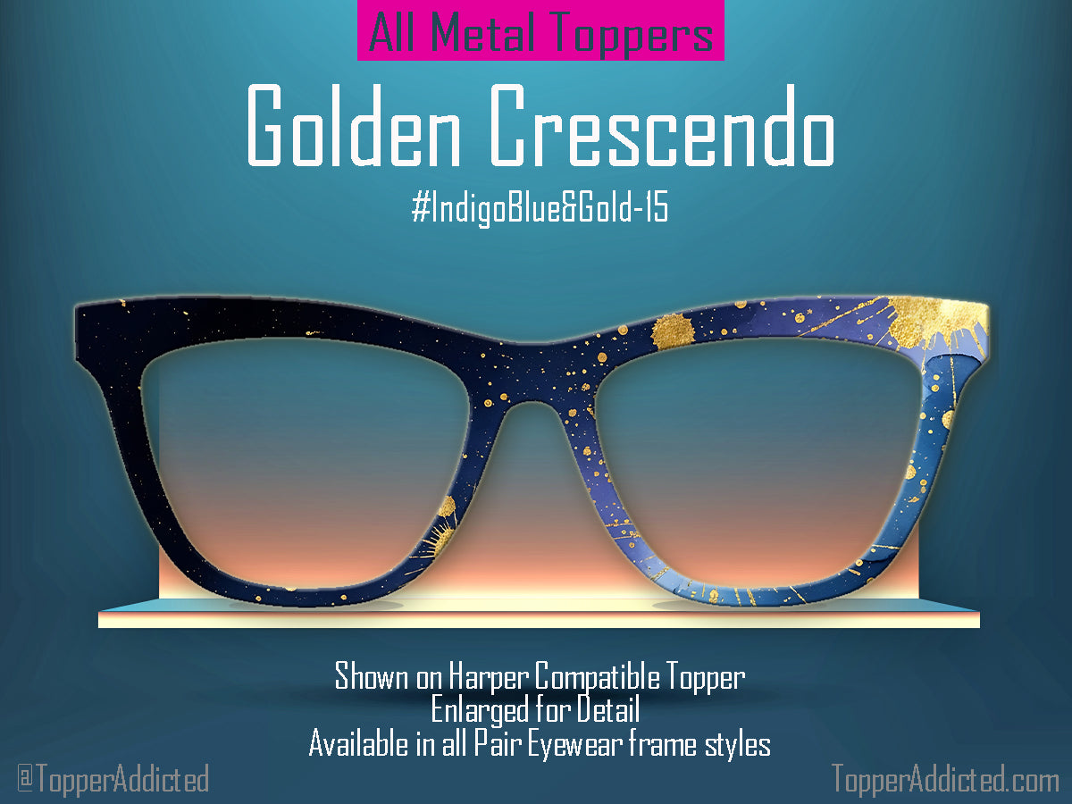 Indigo Blue Alcohol Ink and Gold #1 | Pair Eyewear Compatible | w/Visual Design Tools