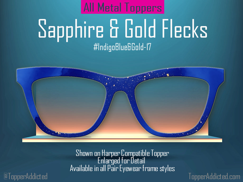 Indigo Blue Alcohol Ink and Gold #1 | Pair Eyewear Compatible | w/Visual Design Tools