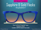 Indigo Blue Alcohol Ink and Gold #1 | Pair Eyewear Compatible | w/Visual Design Tools