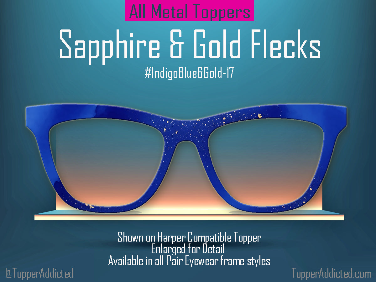Indigo Blue Alcohol Ink and Gold #1 | Pair Eyewear Compatible | w/Visual Design Tools
